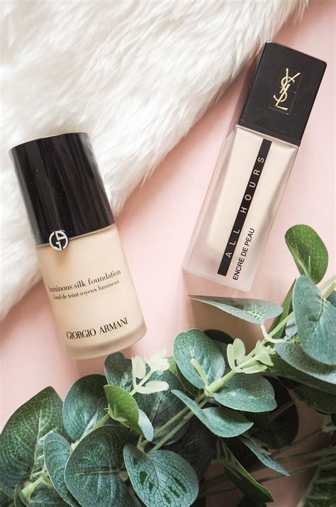 ysl all hours foundation vs giorgio armani luminous silk